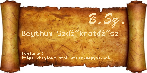 Beythum Szókratész névjegykártya